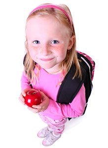girl with backpack