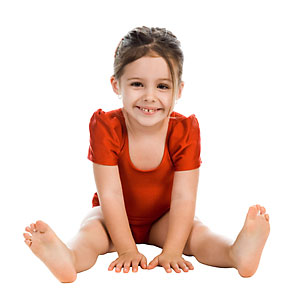 little girl in leotard